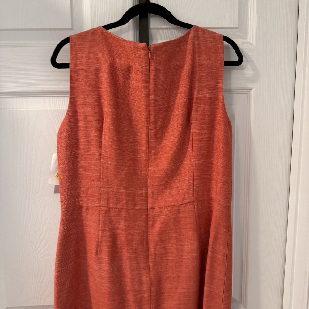 NEW Cynthia Howie Dress Women‎ Size 12 Salmon Pink  Silk Fit Flare Lined Midi - Picture 6 of 12